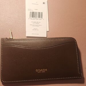 Coach Brass/maple Card Case Wallet